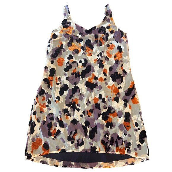CAbi Dress M Radiant Velvet Burnout Style Purple Orange Fall Slip Dress - Picture 2 of 9